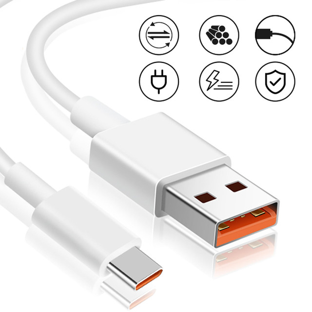Xiaomi original USB - USB-C type C cable strong fast 120W PD 6A 1M wire White