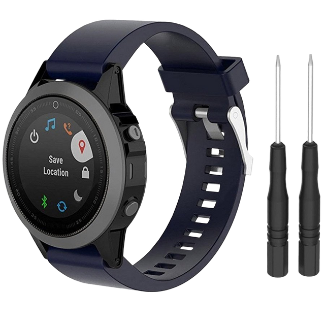 Alogy soft rubber strap for Garmin Fenix 5/5 Plus/6/6 pro navy blue