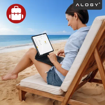 Pouzdro s klávesnicí pro Apple iPad Pro 11" 2021/2020 iPad Air 10,9" 2022/2020 iPad Air 11" 2024/2025, touchpad a LED podsvícení, magnetický úchyt, pouzdro Alogy MagnetKeyboard™ – černé