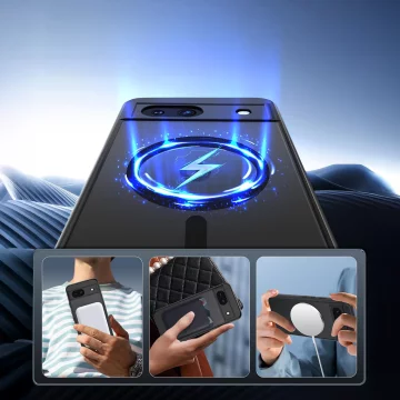 Google Pixel 8a case Alogy MagSafe Hybrid Matte Case MagMat matte black back cover