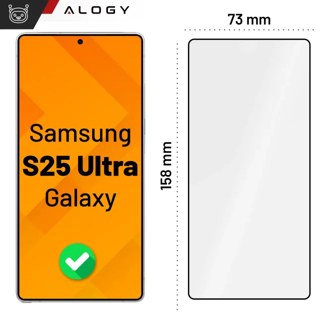 Szkło hartowane do Samsung Galaxy S25 Ultra ochronne szkiełko na ekran 9H Alogy EasyShield™️ z ramką montażową