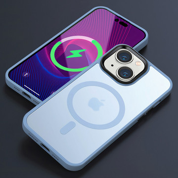 Protective phone case MagMat Case for MagSafe for Apple iPhone 14 Matte Sierra Blue Glass