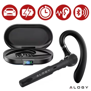 Bezdrátový headset pro hovory Bluetooth 4.0 do auta headset s displejem V8 Black