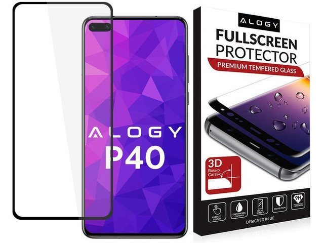 Alogy Full Glue Glass for Huawei P40 Black