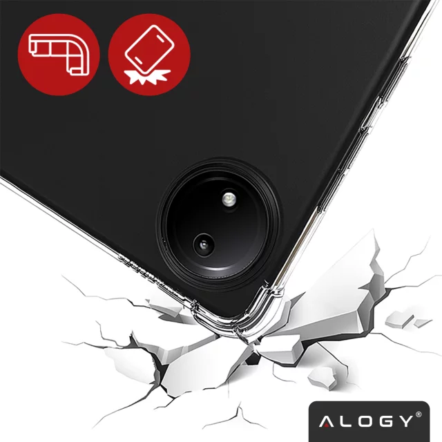 Etui do Redmi Pad SE 8.7" Przezroczyste, Ochronne, Hybrydowe, Wzmocnione Narożniki, Smukłe i Lekkie, Alogy FlexiShield™ + SZKŁO HARTOWANE