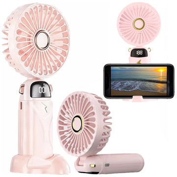 Fan fan handheld desk fan Alogy wireless portable handheld with handle pink