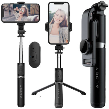 Alogy Selfie Stick Držák na telefon Foto stativ Stativ 103 cm Bluetooth dálkové ovládání černý