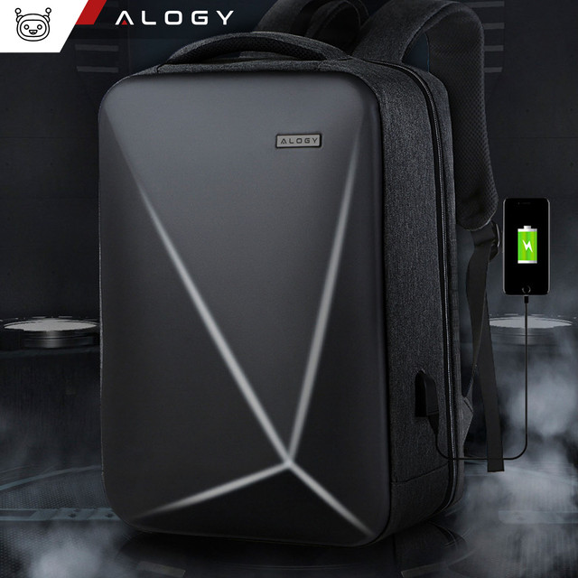 Alogy Urban Safe anti-theft backpack for 15.6" laptop with USB port large waterproof Unisex Black