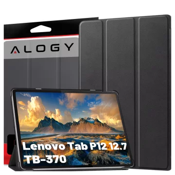 Schutzhülle für Lenovo Tab P12 12.7 TB-370 Tablet, Alogy Book Cover Case, Schwarz