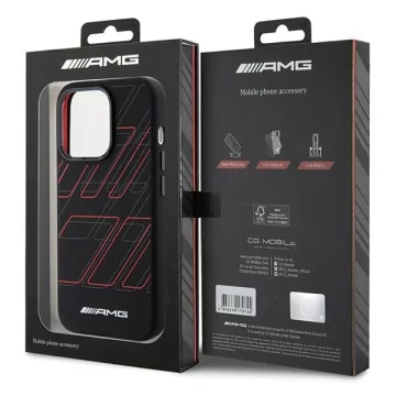 Etui do iPhone 15 Pro AMG Silicone Rhombuses MagSafe czarne