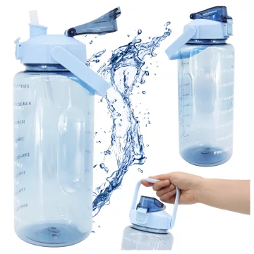 Große Glasflasche Wasserflasche Trinkgetränke Alogy Motivational Messbecher 1l 1000ml Silikonhülle Olive