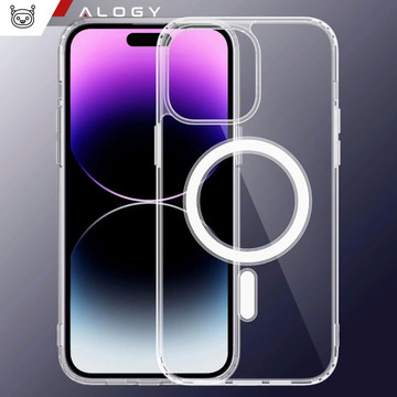 Pouzdro pro iPhone 15 Pro Max MagSafe Hybrid Case Cover Shock Clear Alogy Transparent Glass