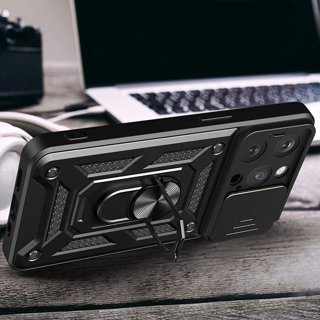 Alogy Camshield Stand Ring Case with Camera Cover for Apple iPhone 14 Pro Glass