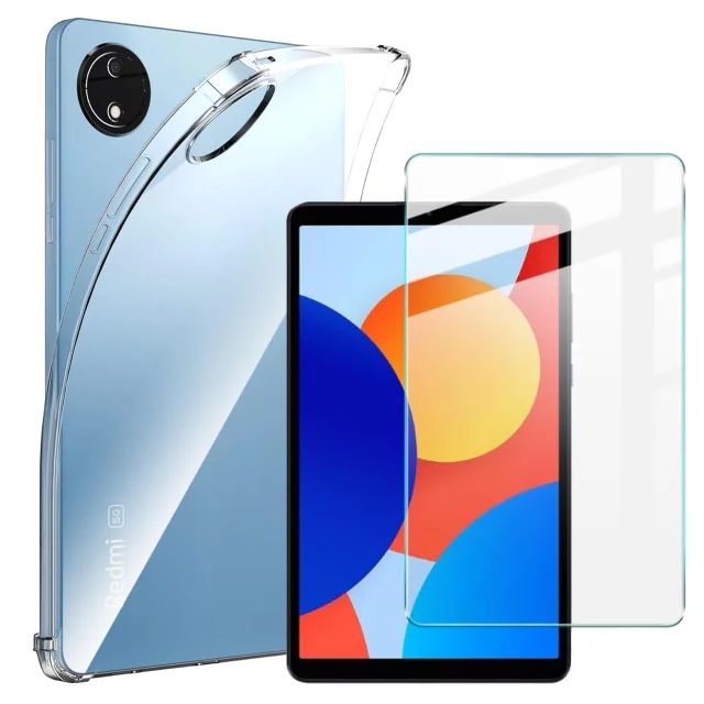 Etui do Redmi Pad SE 8.7" Przezroczyste, Ochronne, Hybrydowe, Wzmocnione Narożniki, Smukłe i Lekkie, Alogy FlexiShield™ + SZKŁO HARTOWANE