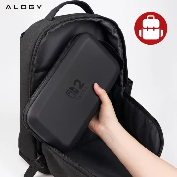Ochranné pouzdro na Nintendo Switch 2 2025, velké tvrdé pouzdro z EVA, vodotěsné, lehké, s rukojeťmi, Alogy HardFoamBag™ - černé