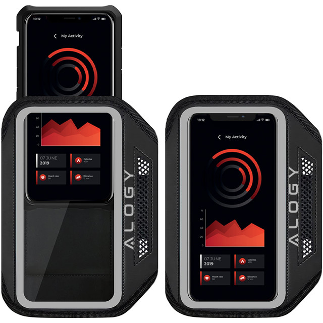 Alogy WaterProof Sport ArmBand Lauftasche, wasserdichtes Armband für Telefon 6,7 Zoll, Schwarz