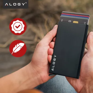 Alogy Anti-Diebstahl-Geldbörse RFID-Smartcard-Halter Schwarz