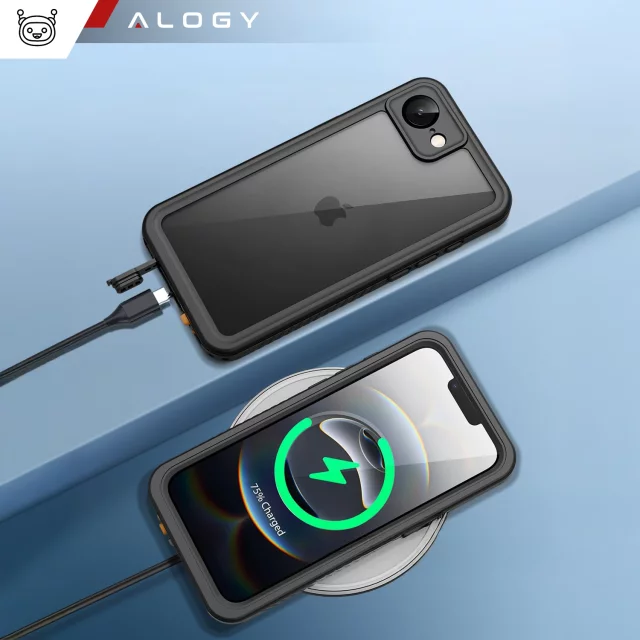 Voděodolné pouzdro pro Apple iPhone 16e Alogy HydroArmor™ IP68 s průhlednou zadní stranou, 360° pancéřované pouzdro