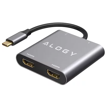 HUB splitter Alogy Adaptér pro počítačový notebook s USB-C na 3x USB-A 2.0 1x USB-A 3.0 šedý