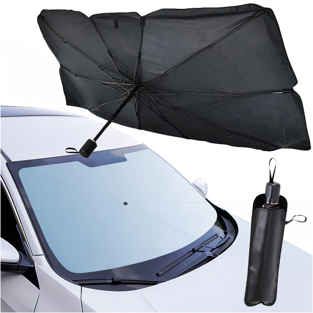 Auto-Sonnenschutz für Autos, UV-Sonnenschutz, Fensterabdeckung, Alogy Car, L 135 x 79 cm, Schwarz