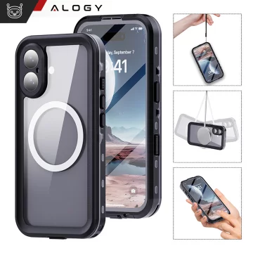 Vodotěsné pouzdro Alogy HydroArmor™ IP68 s průhledným zadním 360 obrněným krytem pro MagSafe pro Apple iPhone 16 Plus