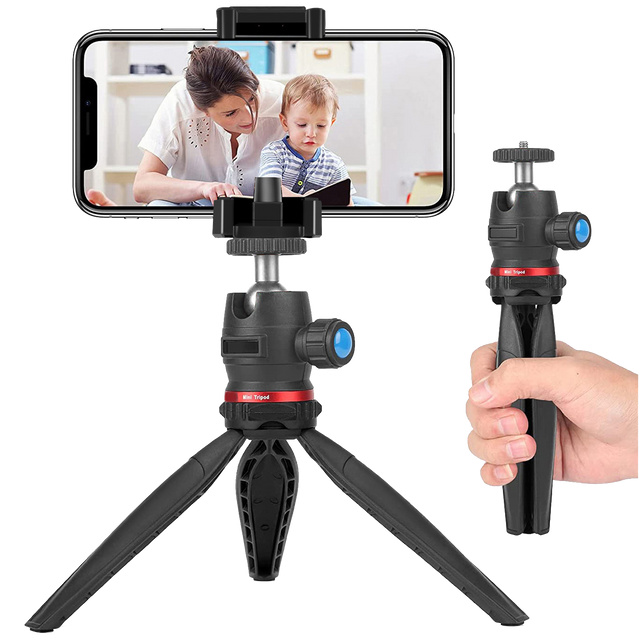 Alogy Mini Tripod Držák telefonu Liginn Stativ pro focení pro GoPro zvonkovou lampu telefonu s fotoaparátem 1/4 Černá