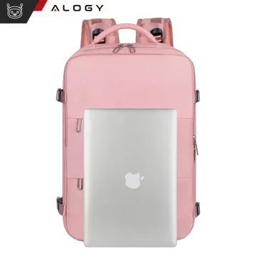 Women's Laptop Backpack Travel Suitcase Luggage for Plane Work School 45x30x20cm Alogy Pink