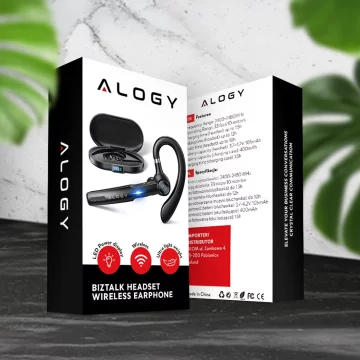 Bezdrátový headset pro hovory Bluetooth 4.0 do auta headset s displejem V8 Black