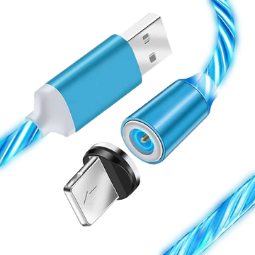 1m Alogy magnetický LED Lightning Blue kabel