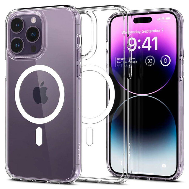 Spigen Ultra Hybrid Mag case for Apple iPhone 14 Pro Max White Glass