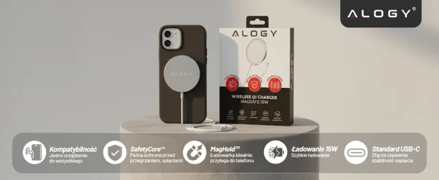 Alogy Wireless Charger for MagSafe 20W for iPhone 12/13/14/ PRO/ MAX/ MINI White