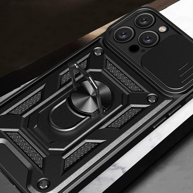 Alogy Camshield Stand Ring Case with Camera Cover for Apple iPhone 14 Pro Max Glass