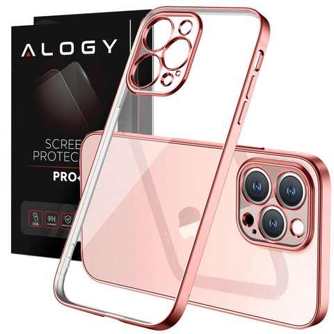 Alogy TPU Luxury Case with Camera Protector for Apple iPhone 12 Pro Pink Clear Glass