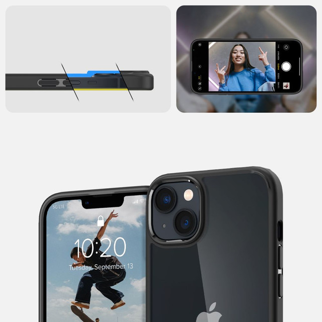 Spigen Ultra Hybrid case for Apple iPhone 14 Plus Matte Black Glass