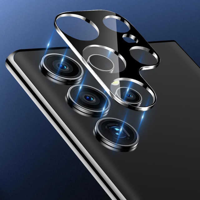 Kovový kryt pro Samsung Galaxy S24 Ultra, ochranný pro ostrůvek fotoaparátu, Alogy Metal Lens, černý
