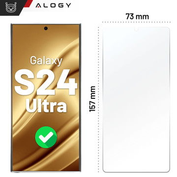 Hybrid Glass for Samsung Galaxy S24 Ultra for Alogy Flexi Glass 9H Case Friendly Flat Screen Protector