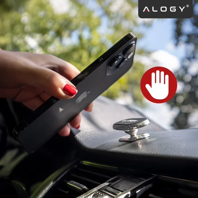 Alogy magnetický držák do auta do auta, univerzální na telefon, na kokpit, na palubní desku, černý