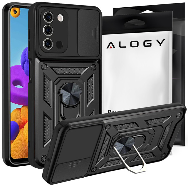 Alogy Camshield Stand Ring Camera Case for Samsung Galaxy A03s 164mm Black