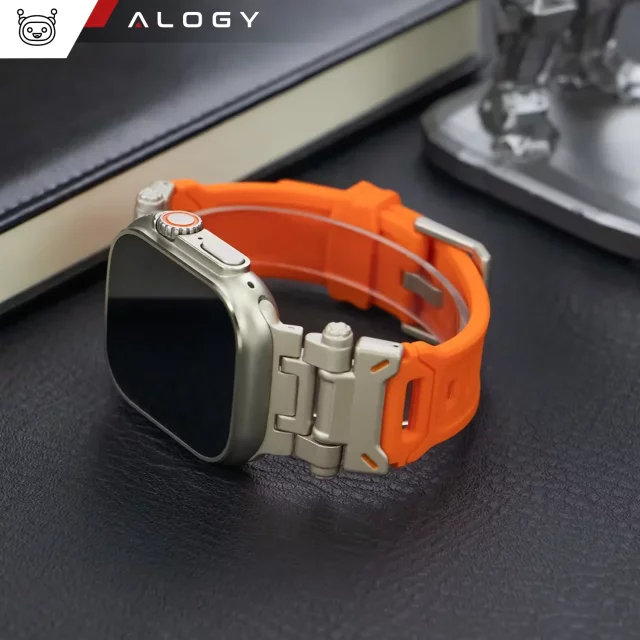 Armband Alogy Luxury Metal TPU Band für Apple Watch 42/44/45/49mm Orange