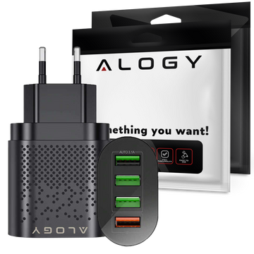 Alogy 4x USB Quick Charge 3.0 2.4A Schnellladegerät Schwarz