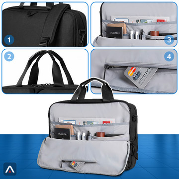 Alogy Outdoor Protective Travel Case Shoulder Bag for Laptop, MacBook Air Pro up to 15.6" Black