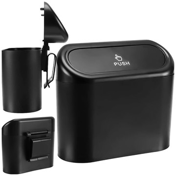 Organizér na odpadkový koš do auta mini malý přenosný odpadkový koš do auta auta home Alogy black