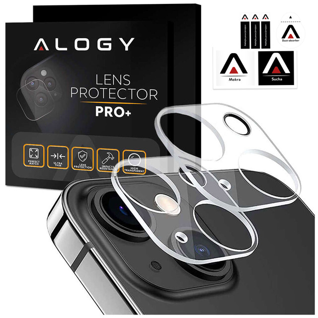 2x Camera lens glass for iPhone 15 / 15 Plus Alogy lens clear transparent