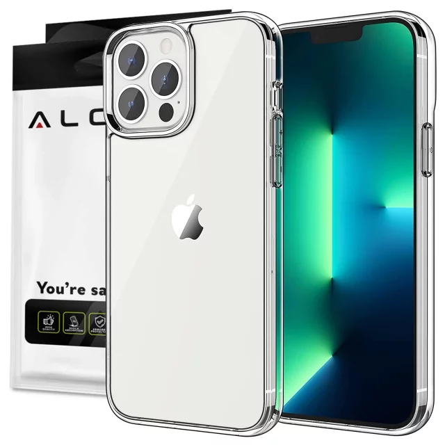 Armored Alogy Hybrid Case for Apple iPhone 13 Pro with camera cover Transparent