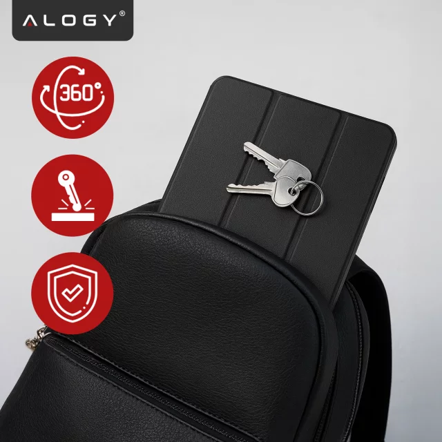 Tenké ochranné pouzdro pro Lenovo Tab 10.1 TB-311 s odklápěcím krytem, ​​tenký skládací kryt, Alogy BookGuard™ – černé