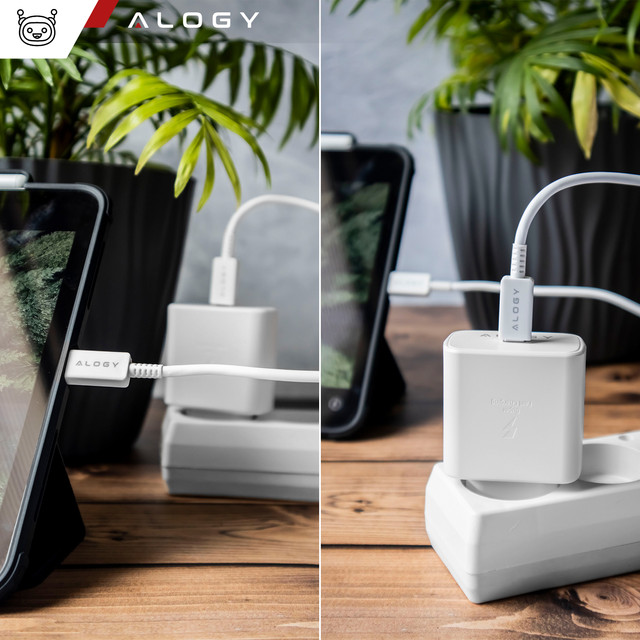 USB-C Type-C PD Premium Fast Wall Charger 45W 3A Type-C Cable 1M Alogy White