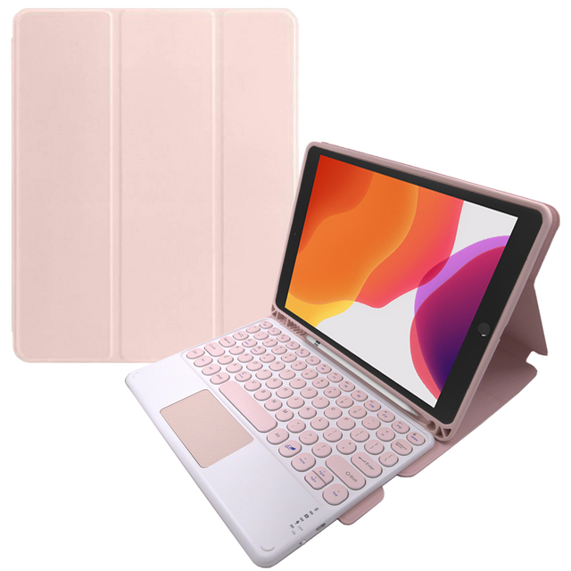 Magnetic Alogy Bluetooth-Tastatur-Federmäppchen für Apple iPad 10.2 2019/2020/2021 7/8 / 9Gen Pink