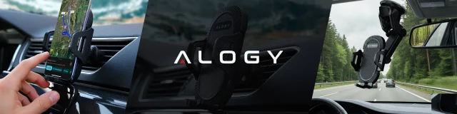 Uchwyt samochodowy do telefonu do auta 3w1 Alogy na szybę do kratki na deskę rozdzielczą kokpit + Organizer