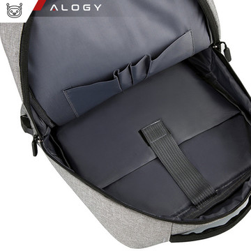 Batoh taška na notebook 15,6" velký voděodolný s USB portem Unisex 44x34x13cm do letadla Alogy Backpack Grey