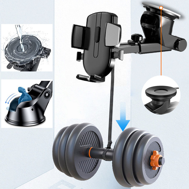 Alogy 2-in-1 car phone holder for the windshield for the dashboard grille Black